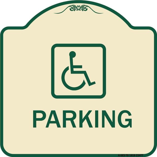 Parking Handicapped Symbol Heavy-Gauge Aluminum Architectural Sign, 18" x 18", TG-1818-23477